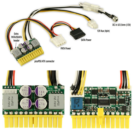 picoPSU-160-XT DC/DC PC ATX power supply (Fanless, 24pol, 160 Watt)